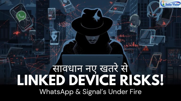 WhatsApp और Signal Linked Devices security risk cyber espionage illustration