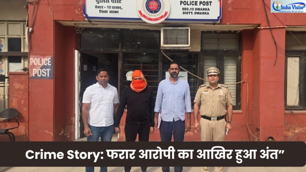 Delhi Police team arresting absconding accused in night operation Dwarka