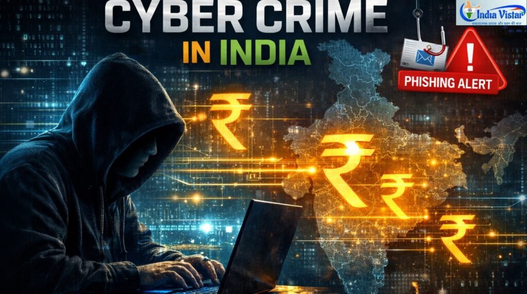 साइबर अपराध और डिजिटल ठगी को दर्शाता प्रतीकात्मक दृश्य भारत