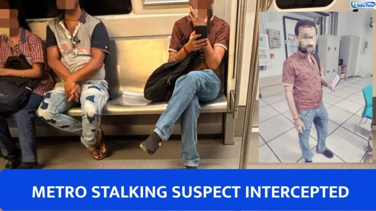 Delhi Metro Stalking Case में CISF द्वारा संदिग्ध युवक को पूछताछ के लिए रोकते हुए