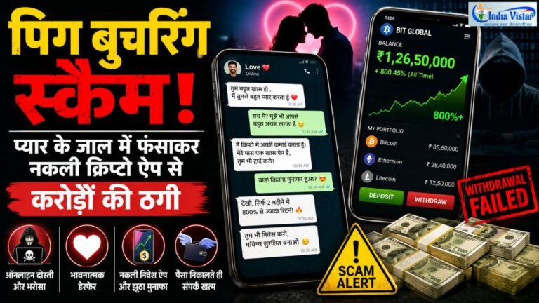 पिग बुचरिंग स्कैम में नकली क्रिप्टो ट्रेडिंग ऐप के जरिए ऑनलाइन निवेश धोखाधड़ी