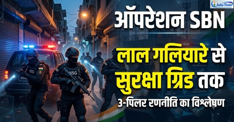 भारत की आंतरिक सुरक्षा नीति, SBN नेटवर्क पर क्रैकडाउन और लाल गलियारे के सुरक्षा ग्रिड में बदलाव का विश्लेषणात्मक थंबनेल।