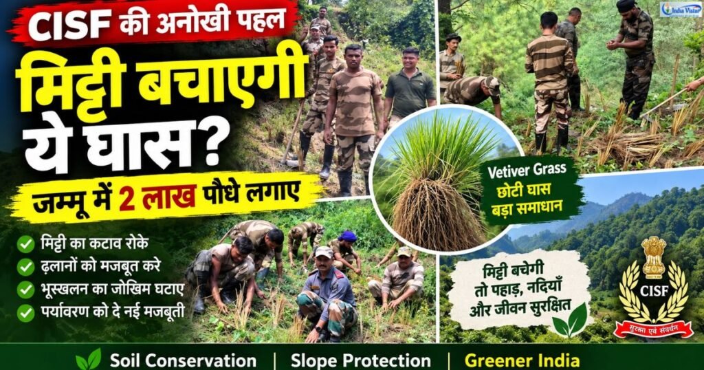 जम्मू में Vetiver Grass plantation करते CISF और Territorial Army के जवान