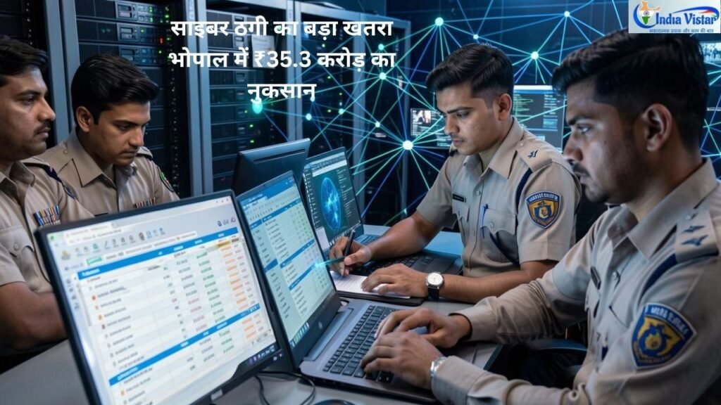भोपाल में साइबर ठगी की शिकायतों और वित्तीय नुकसान को दर्शाती प्रतीकात्मक तस्वीर